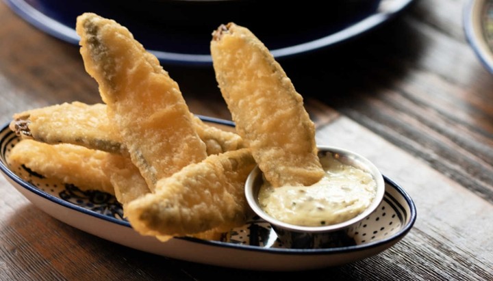 Fried Pickles with Caper Aioli