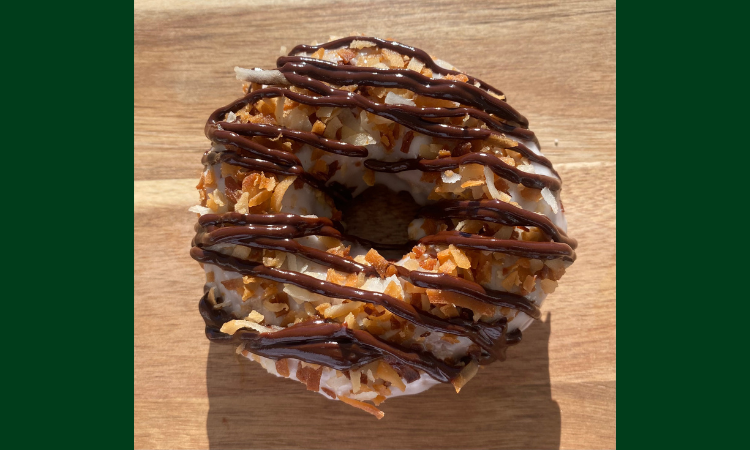 Chocolate Drizzle Coconut Donut