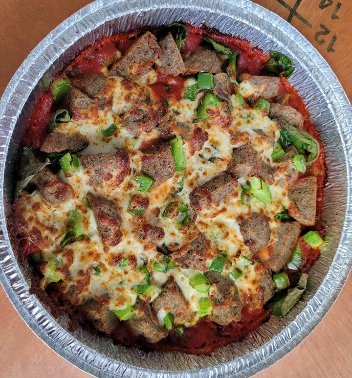 9" Crustless Pizza Bowl - Meatballs & Green Pepper