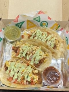 Pollo Frito Street Corn Tacos