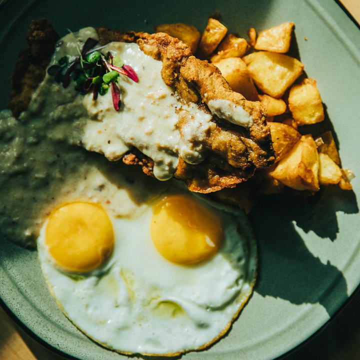 Southern Fried Steak & Eggs