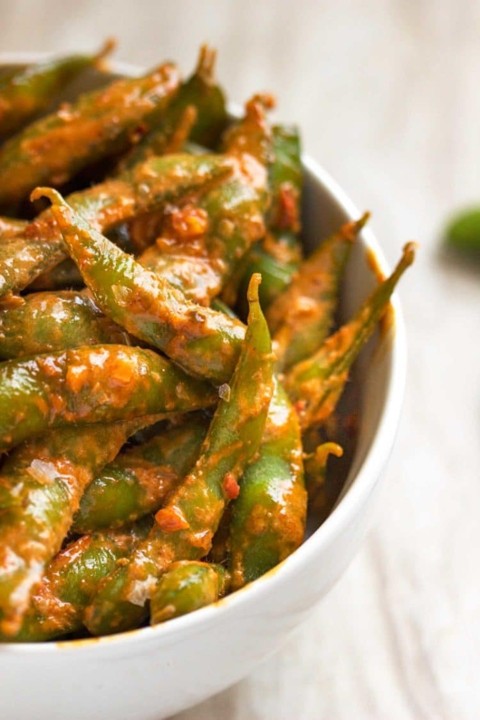 Spicy Garlic Edamame