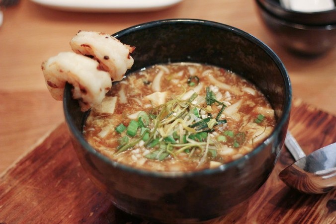 Hot & Sour Soup with Grilled Shrimp