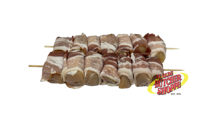 8oz Bacon Wrapped Chicken Kabob
