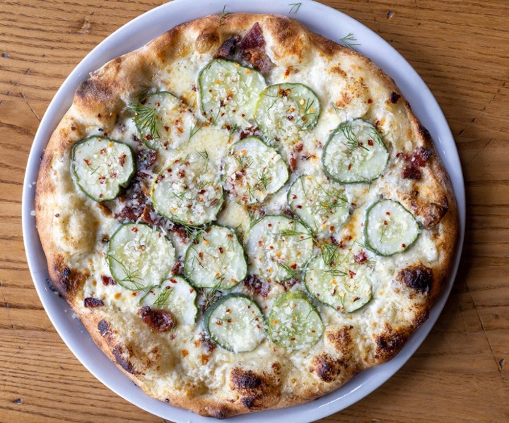 Bacon and Pickle Pizza