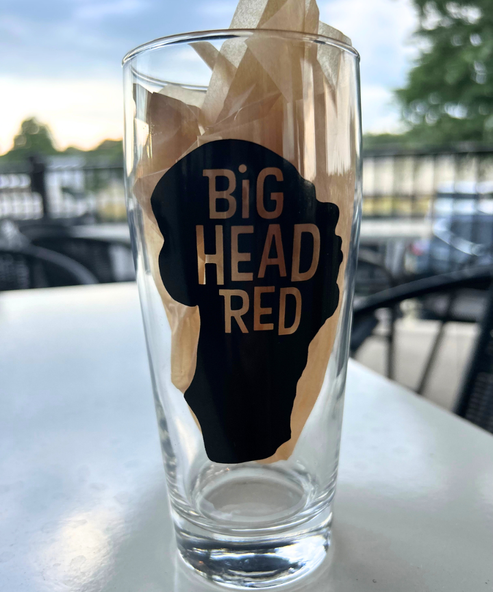 Big Head Pint Glass