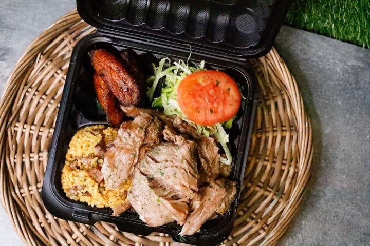 Rice Platter & Pernil (Shredded Pork Shoulder)