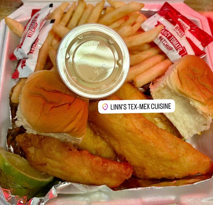 Linn's Tex Mex Cuisine - Beer Battered Fish Basket ''COD