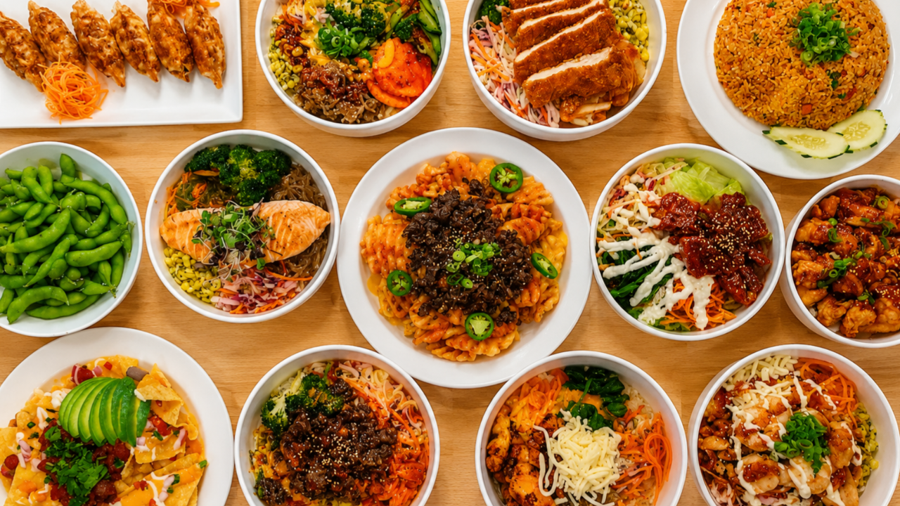 Korean BBQ, Korean Bowls, Korean appetizers