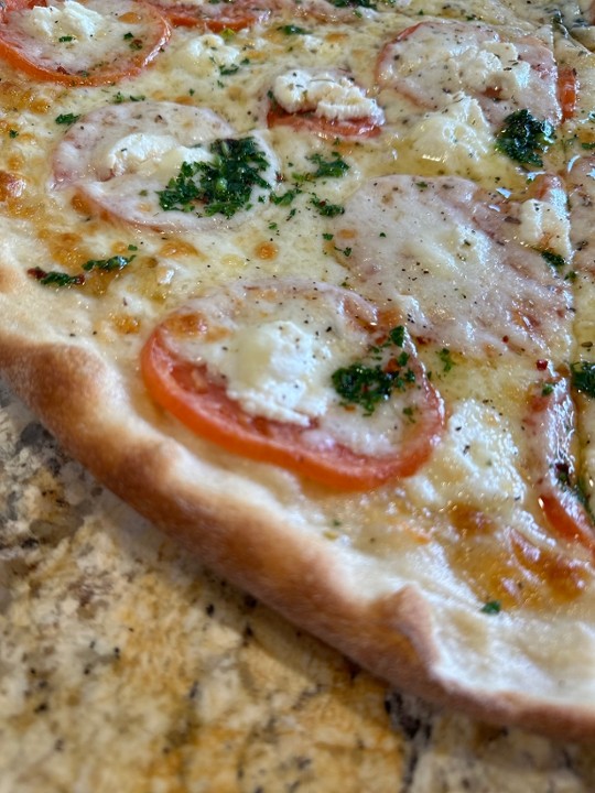 Small - Mozzarella, Ricotta, Fresh Tomatoes, Sharp Provolone, Garlic & Parsley