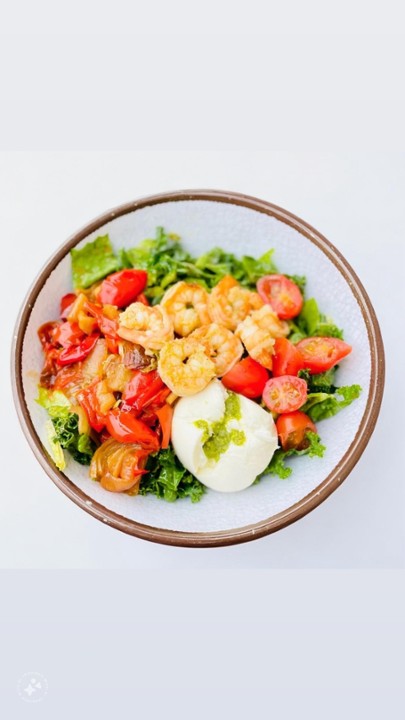 Burrata & Roasted Veggies Salad  add Shrimp or Chicken