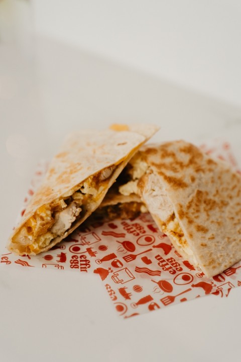 Cock-A-Doodle Fried Chicken Quesadilla
