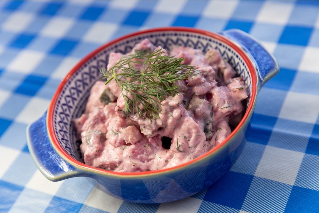 Pink Buttermilk Potato Salad