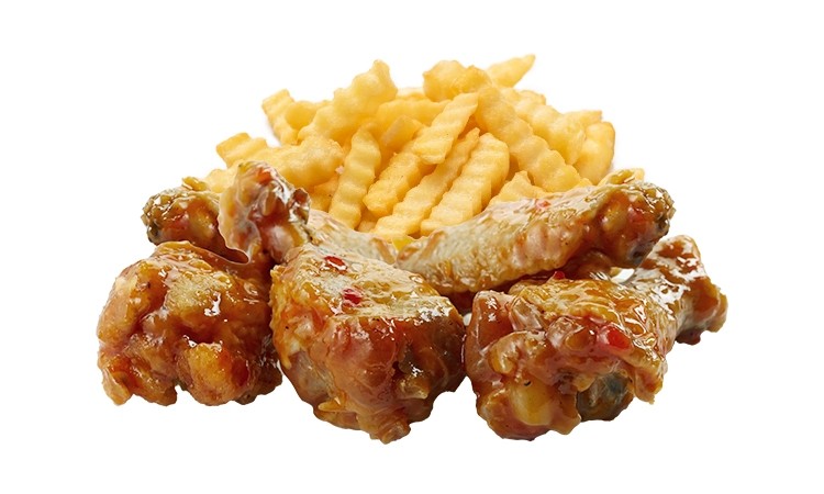 6pc Party Wings W/MD Fries