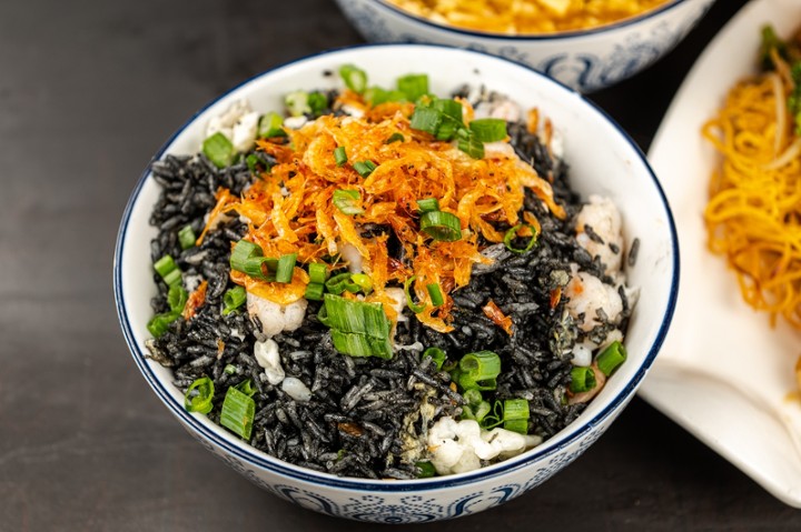 Squid Ink Sakura Shrimp Fried Rice