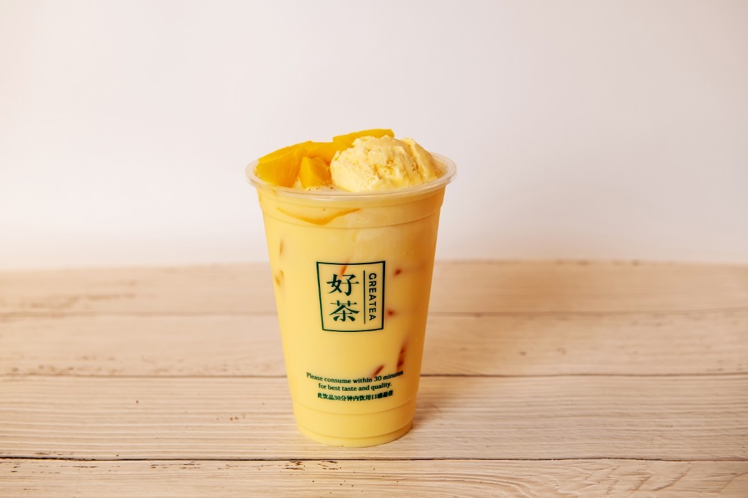Mango with Vanilla Ice Cream
