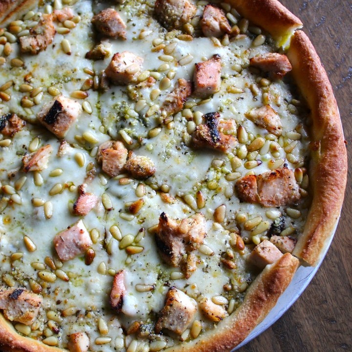 1/4 Lg (Personal) Pesto & Grilled Chicken Pizza