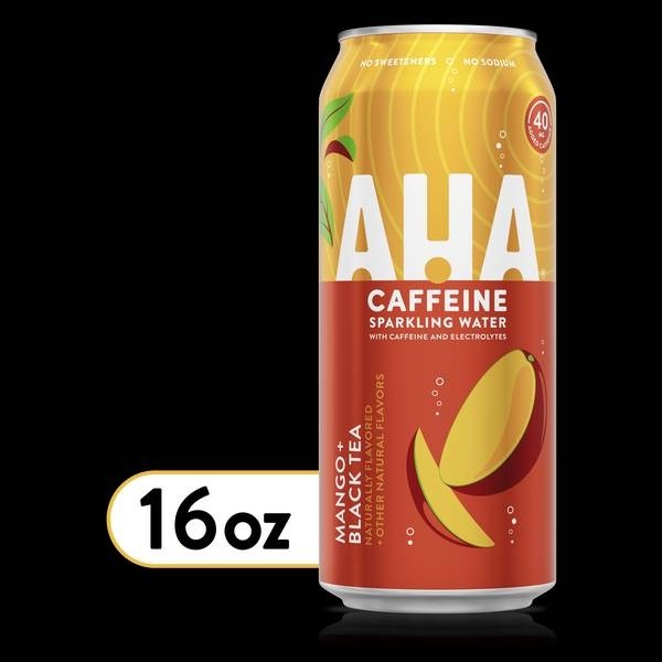 AHA Sparking, Mango Black Tea 16z