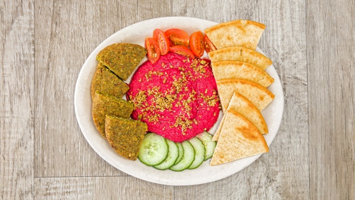 Beet Hummus & Falafel