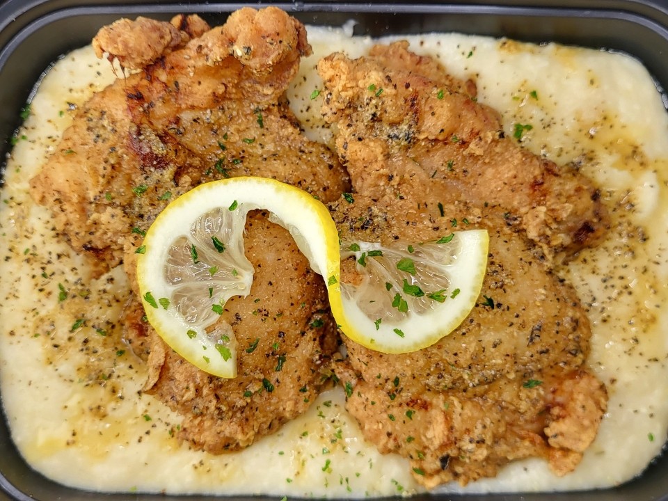 Lemon Pepper Chicken and Grits
