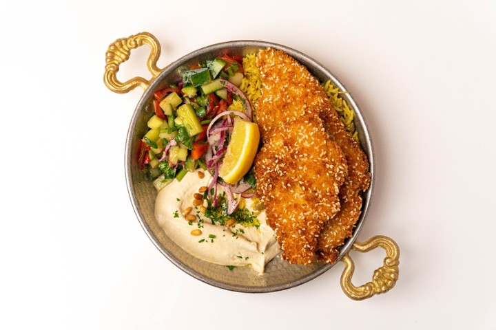 Crispy Chicken Schnitzel Bowl