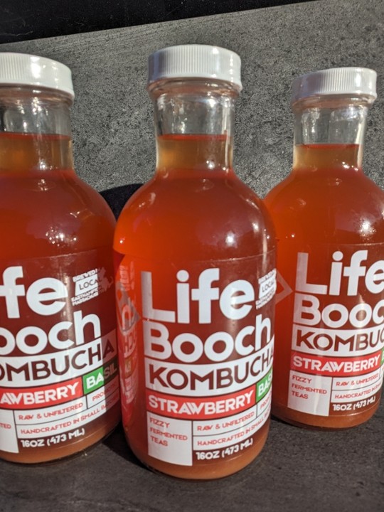 Strawberry Basil Kombucha, Life Booch