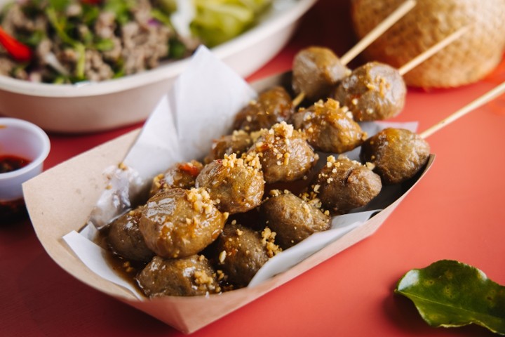 Beef Meatball Skewers