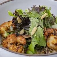 Harissa Marinated Grilled Shrimp Salad