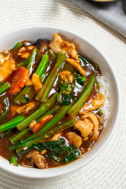 Chicken and Chinese Veg Rice Bowl 菜遠鸡飯