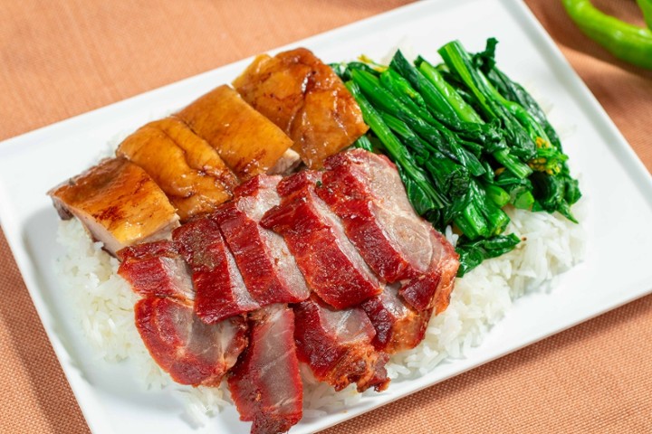 Roast Duck and Roast Pork over Rice 叉烧烧鸭饭