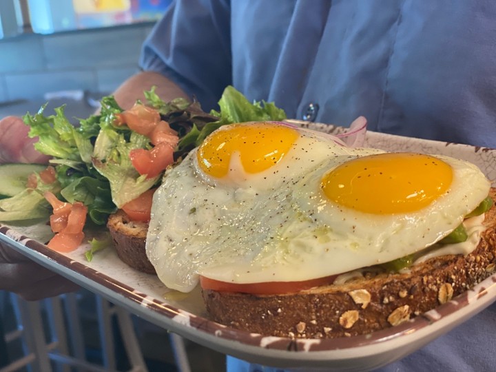 Avocado Toast served with Dressed Greens