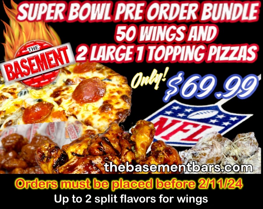 Pre order special - 2 pizza & wings