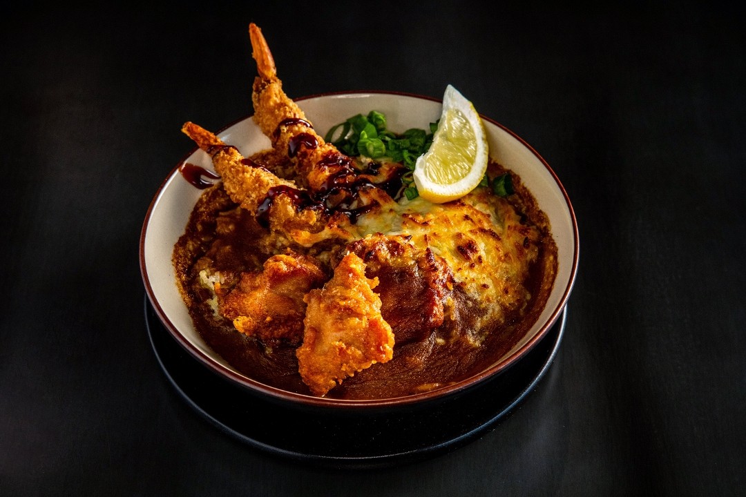 Yaki Curry with Karaage & Shrimp