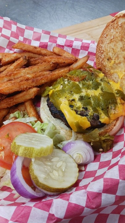 1/3# Green Chile Cheese Burger