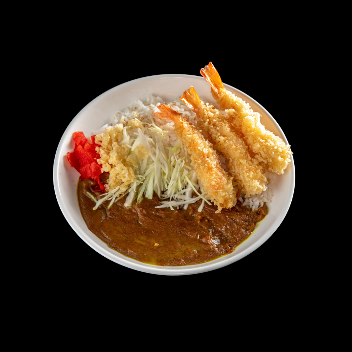 R6 Curry Shrimp Tempura (3pcs) Rice Set