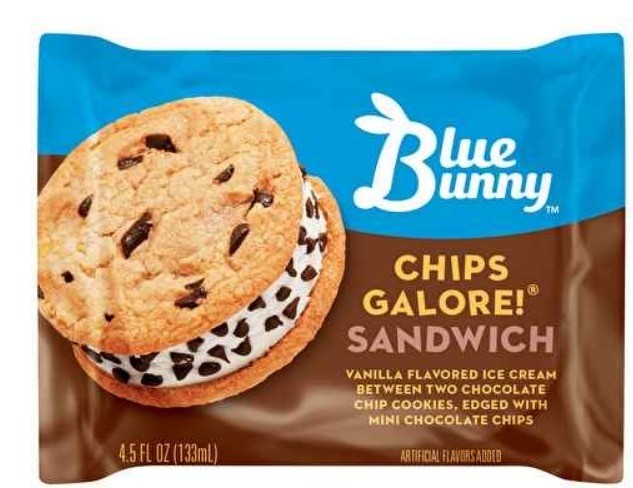 Blue Bunny Chips Galore cookie sandwich