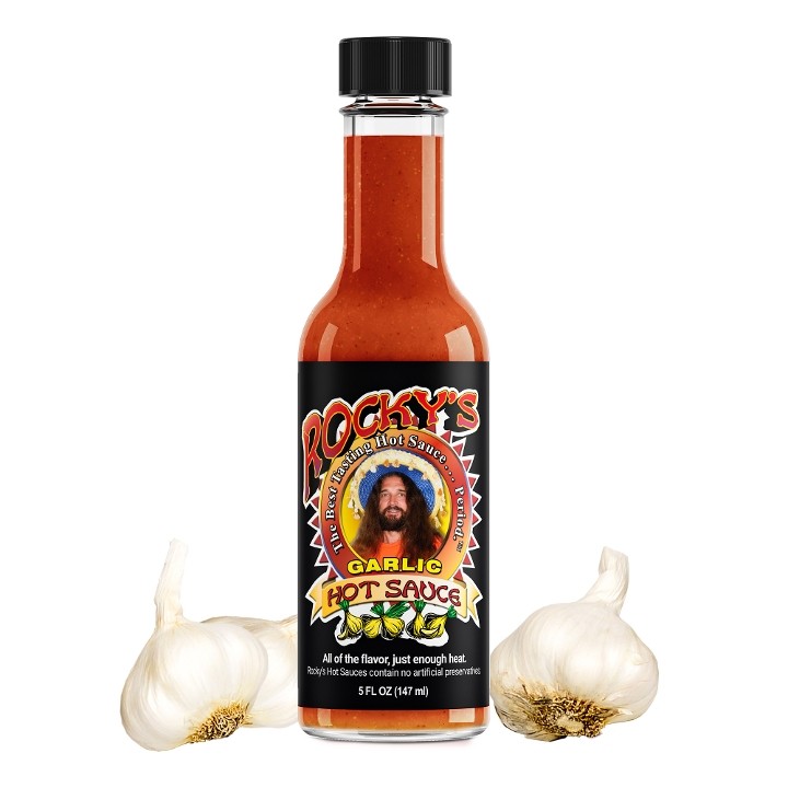 Rocky's Garlic Hot Sauce 5oz. Bottle (Medium)