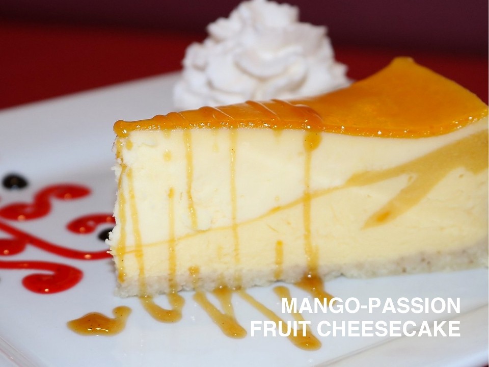 Mango-Passion Fruit Cheesecake