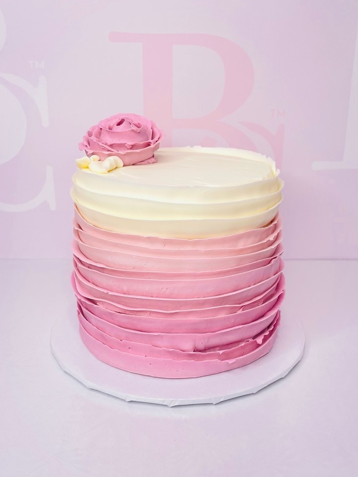 Ombre Ruffle Rose Cake