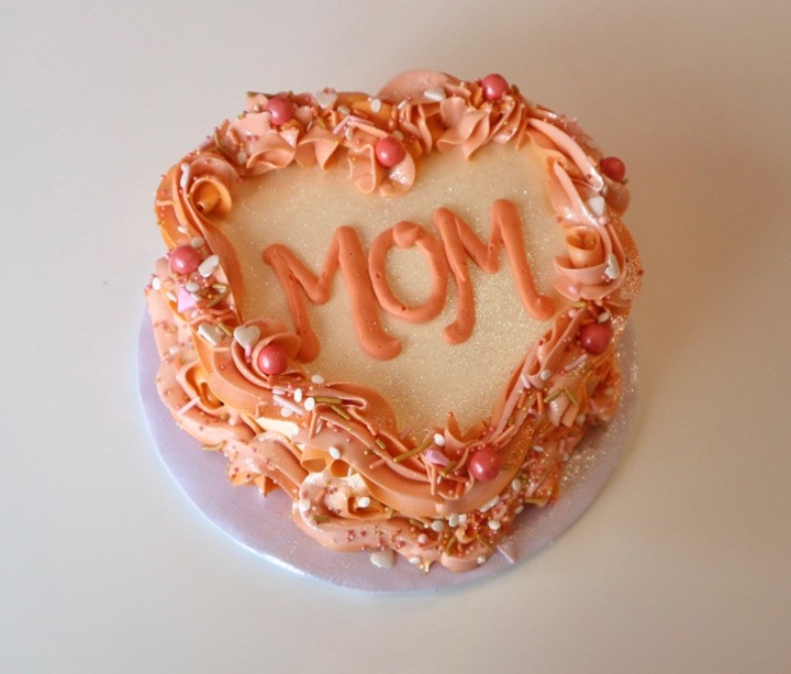 Shimmer Heart Cake for Mom