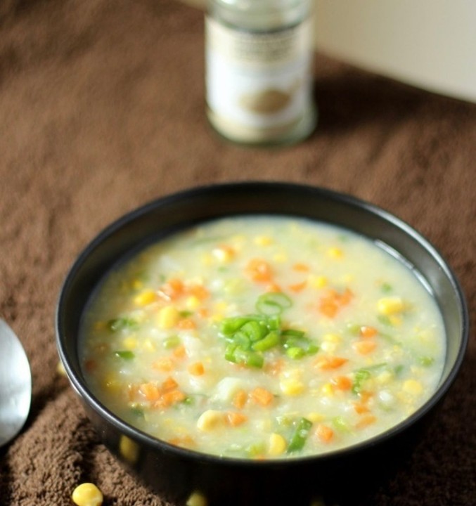 Veg Creamy Baby Corn Soup