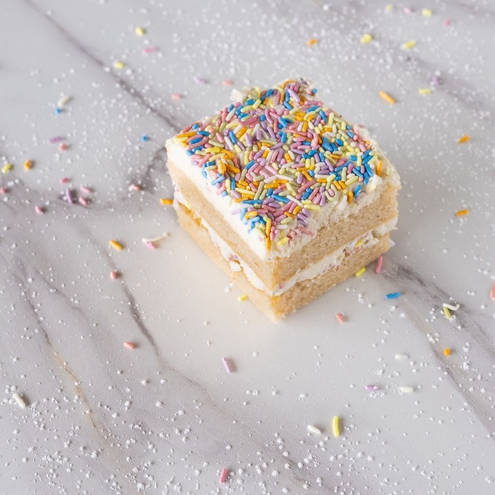 Vanilla Celebration Cake Slice
