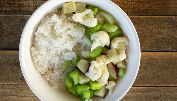 Steamed Rice & Market Veggies