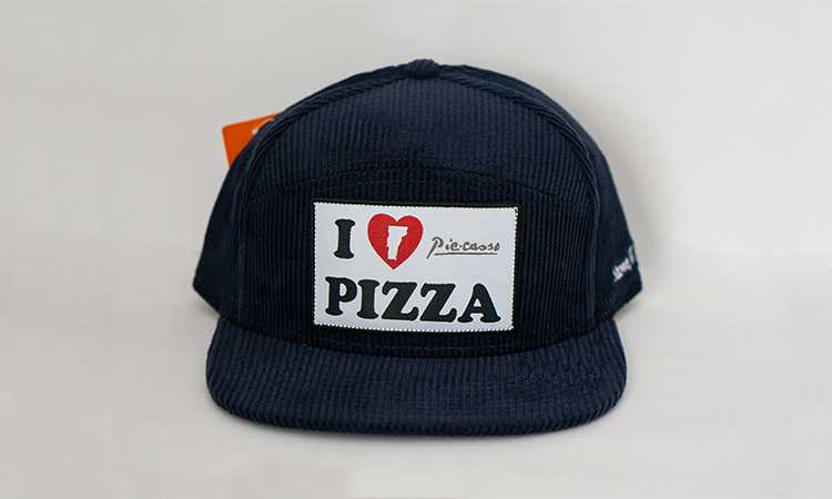 Twilight Blue Corduroy I Love Pizza  Hat