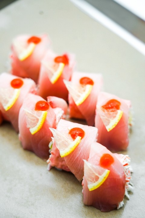Riceless Roll Hamachi Wrapped