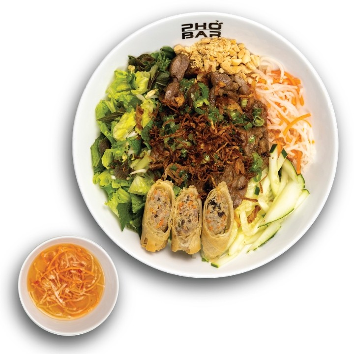 GRILLED PORK NOODLES BOWL l Bun Thit Nuong Cha Gio