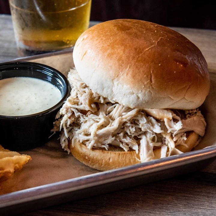 Smoked Pulled Chicken Sandwich