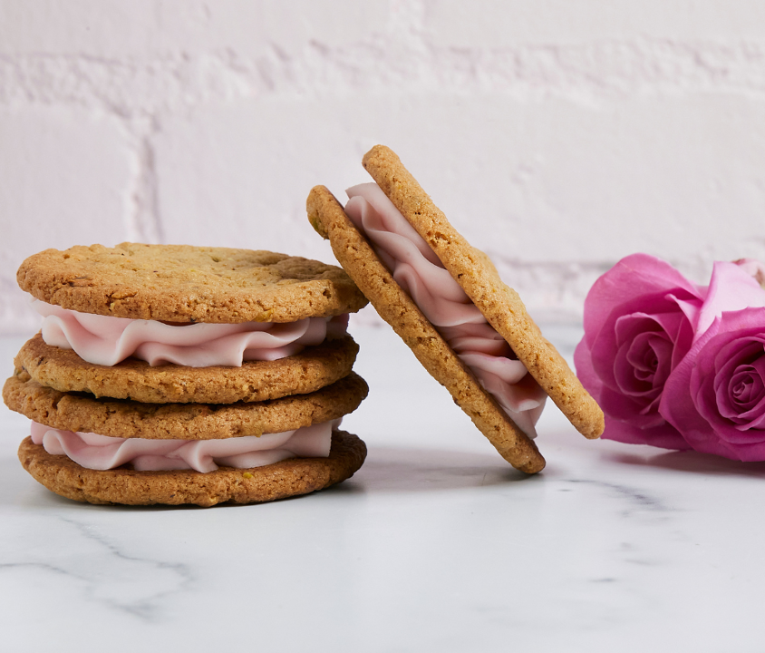 Pistachio Rose Sandwich Cookie