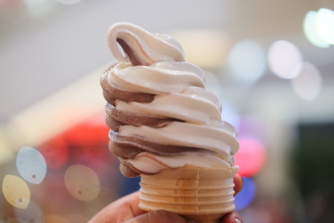 Twin Twirl Soft Serve Ice Cream Cone