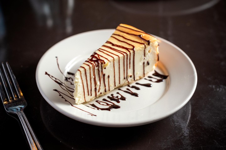 Cheesecake with Chocolate Syrup